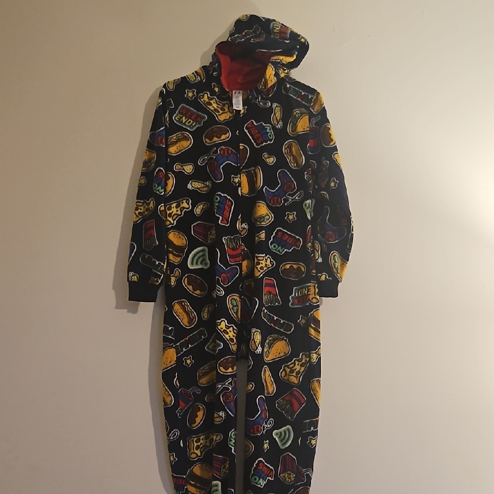 Place Red and Multicolor Hooded Onesie
